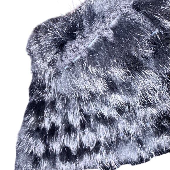 Yuka Vintage Faux Fur Trim Funnel Neck Knit Top Small - Picture 9 of 11